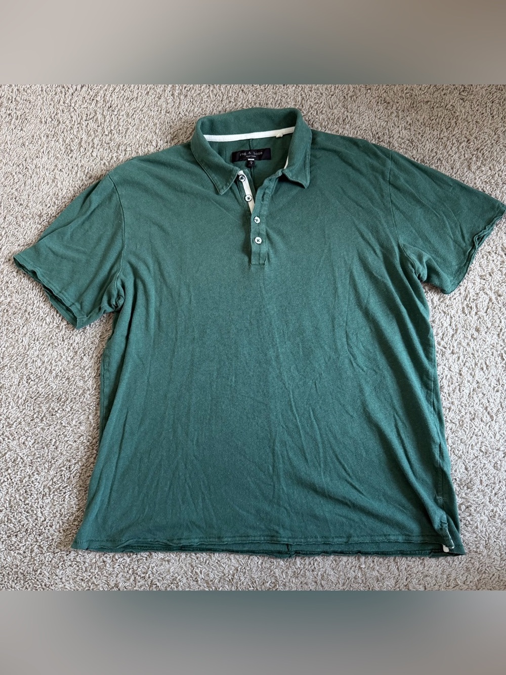 Rag & Bone Linen / Cotton Short Sleeve Polo